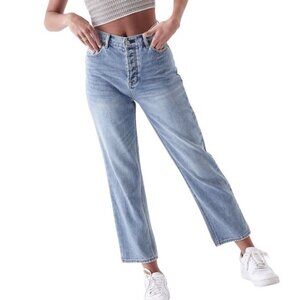 PacSun 24 High Rise Straight Women’s Jeans Button Fly Tiny Flaw